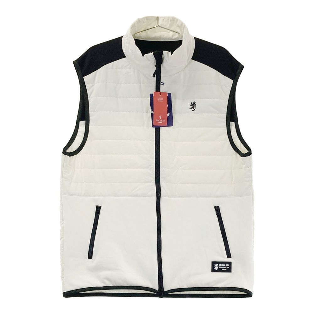 サイズ XL ADMIRAL アドミラル 裏起毛 中綿 ジップベスト ホワイト系 ゴルフウェア メンズ ストスト