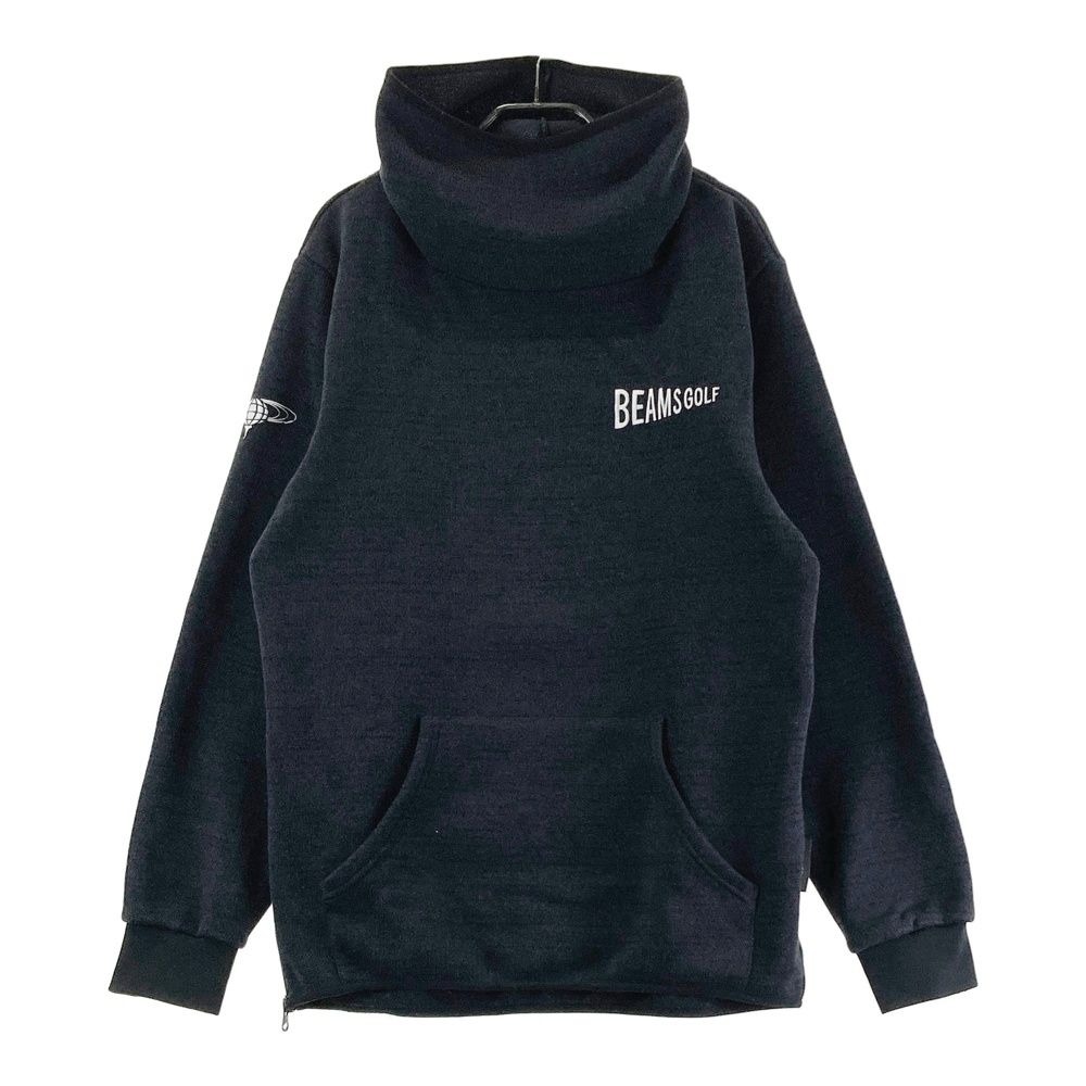 サイズ L BEAMS GOLF ビームスゴルフ モデル 裏フリース オーバーネック ニットブルゾン ブラック系 ゴルフウェア メンズ ストスト