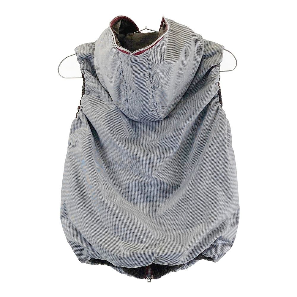 サイズ 38 ZOY ゾーイ フード付 中綿 ジップベスト チェック柄 グレー系 ゴルフウェア レディース ストスト
