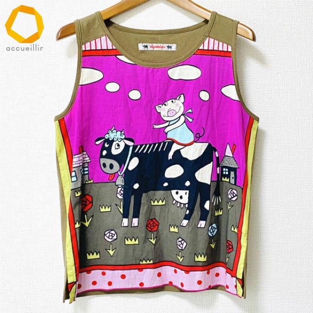 anc アルベロベロ ALBEROBELLO アンサンブル カーキ マルチ ロゴ ぶた