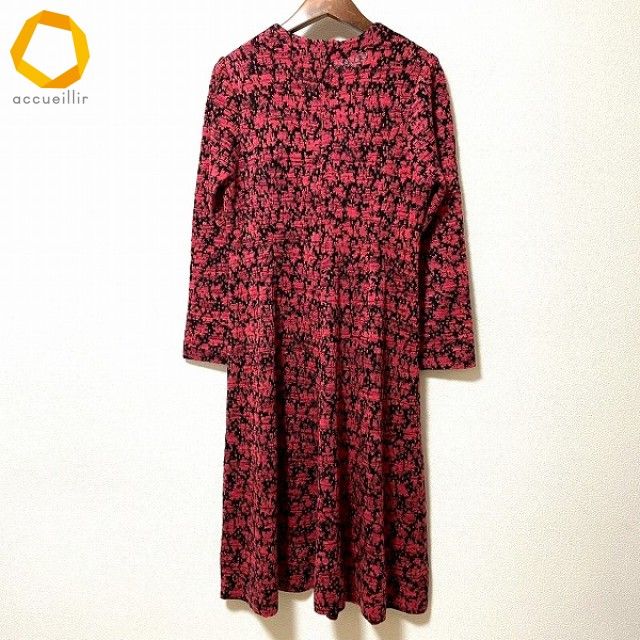 wnc サイトウトヨコ 斉藤都世子 ワンピース 赤系 黒 ニット リボン 花