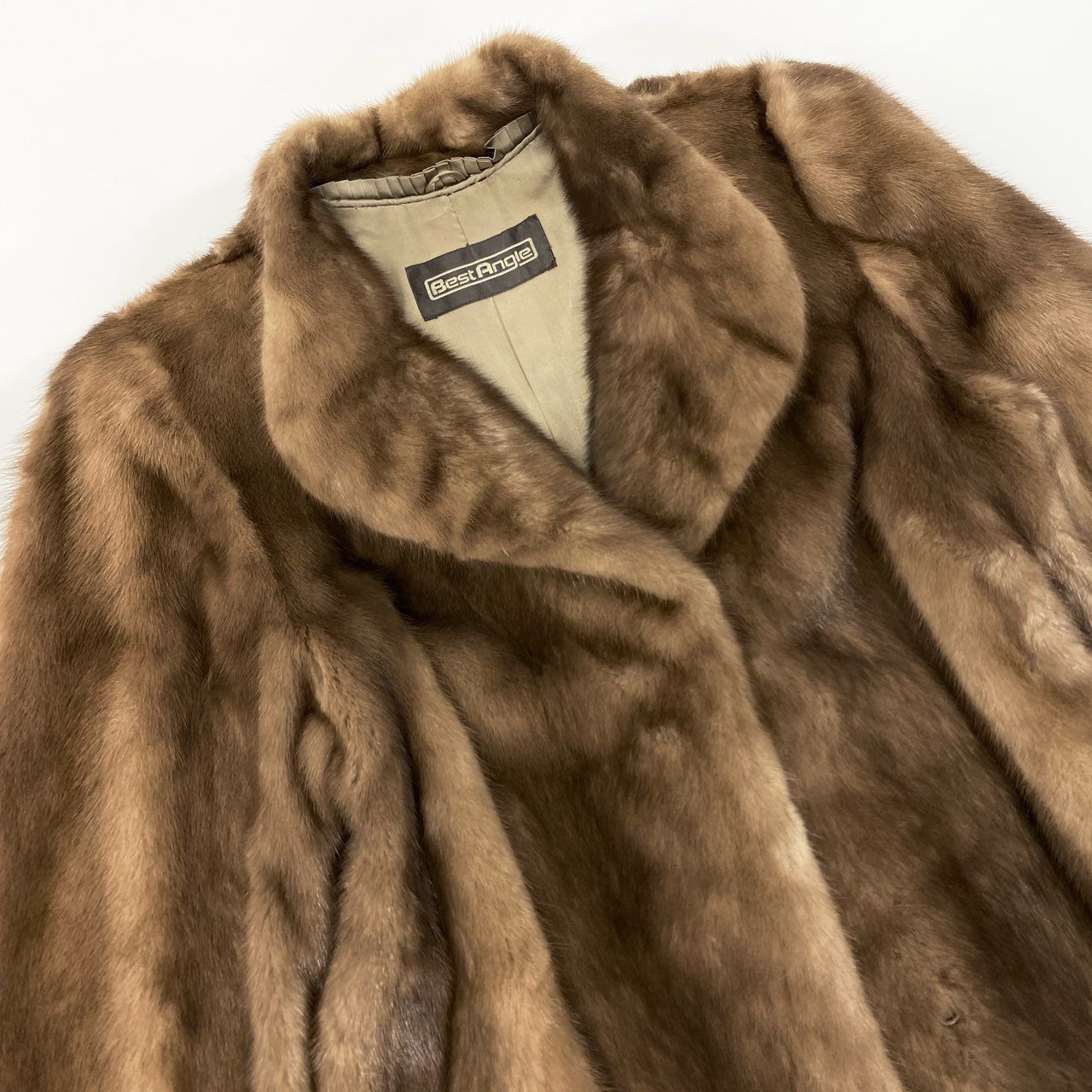 6L16 Best Angle パステルミンク ファーコート サイズ11号 茶系 本毛皮