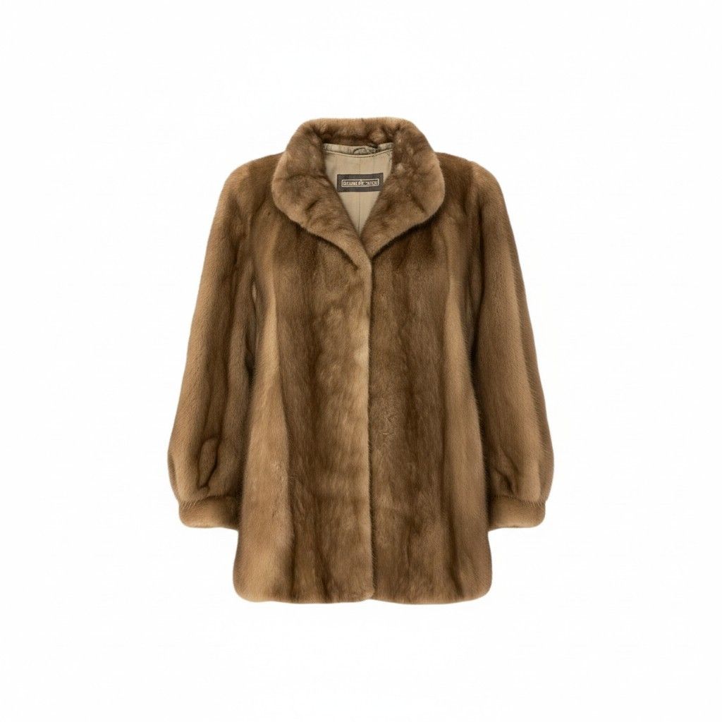 6L16 Best Angle パステルミンク ファーコート サイズ11号 茶系 本毛皮