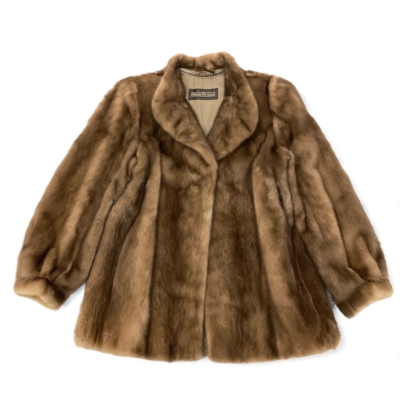 6L16 Best Angle パステルミンク ファーコート サイズ11号 茶系 本毛皮
