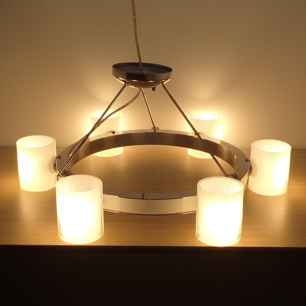 ヤマギワ FLARE シャンデリア シルバー クリア 6灯 ガラス 天井照明 EG 19236