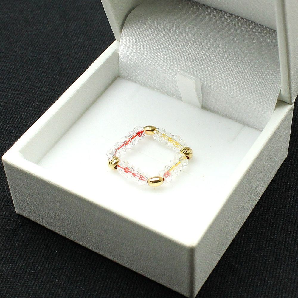 K 18ゴールド クリスタル水晶4 mm リング 天然石 指輪 レディース ゴム 伸縮 ギフト 高品質で目立つ ghri 6 当社オリジナルモデル 記念日 プレゼント 京海堂 天然石の卸 京の蔵