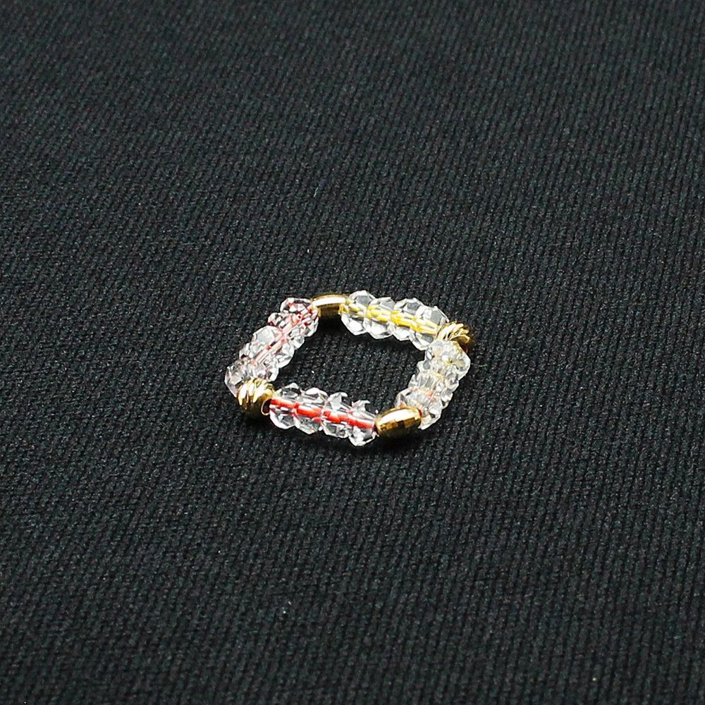  K 18ゴールド クリスタル水晶4 mm リング 天然石 指輪 レディース ゴム 伸縮 ギフト 高品質で目立つ ghri 6 当社オリジナルモデル 記念日 プレゼント 京海堂 天然石の卸 京の蔵 指輪 リング アクセサリー