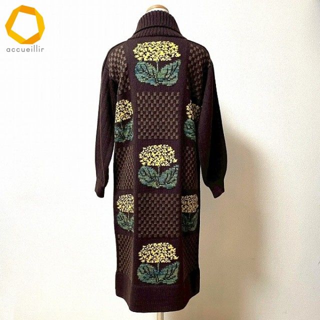 wnc サイトウトヨコ 斉藤都世子 ワンピース 茶 黄 緑系 ニット