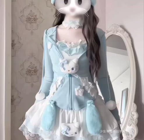 ハンドメイド うさぎ耳 フールフルセット コート 下着 スカート 3ピース セット