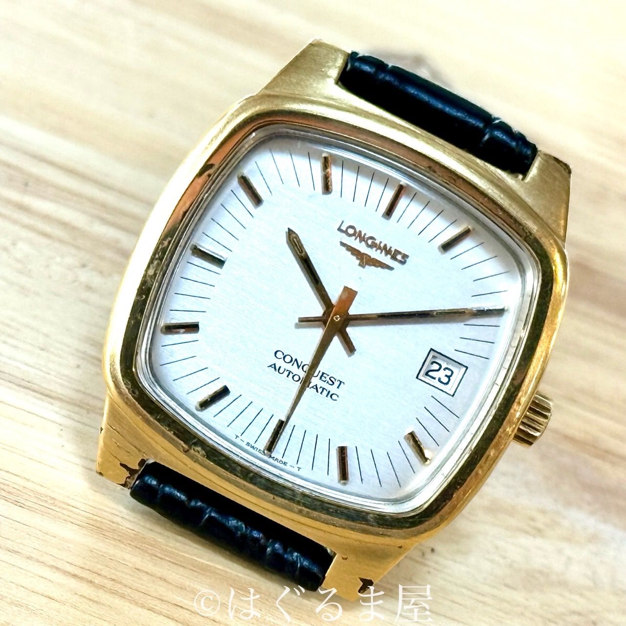 1970年代製造 ロンジン コンクエスト 金貼ケース自動巻 メンズウォッチOH済