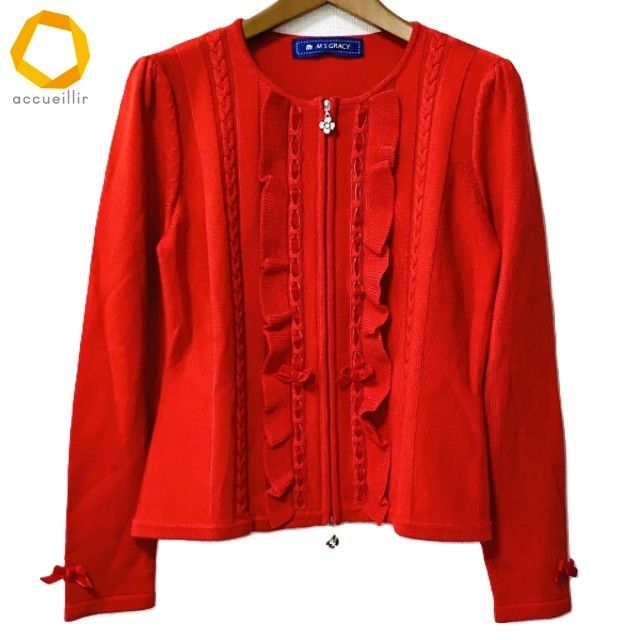 M'S GRACY♡ ダブルジップ フリル カーディガン♡ 40 エムズグレイシー