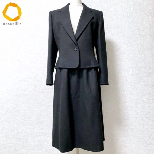 wnc ジバンシイ HI FORMAL スカートスーツ セットアップ ツーピース 12 黒 フォーマル ウール レディース 975581