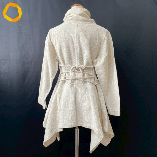 anc うさと USAATO チュニック ベージュ系 ハイネック ドレープ 変形 レースアップ レディース 978994