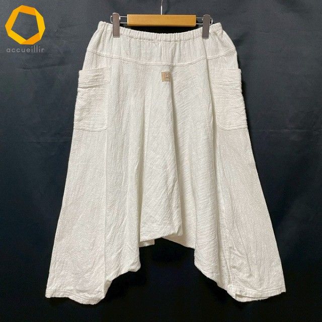 anc うさと USAATO パンツ 白系 サルエルパンツ ムササビ ポケット レディース 979001