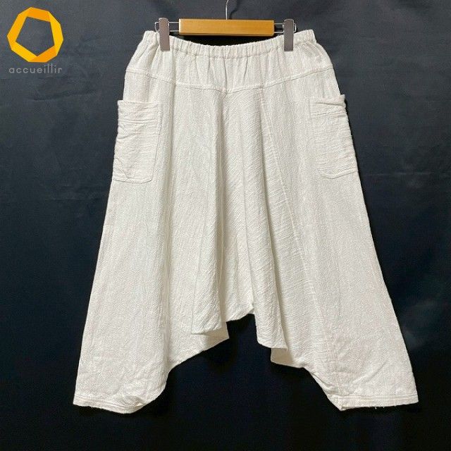 anc うさと USAATO パンツ 白系 サルエルパンツ ムササビ ポケット レディース 979001