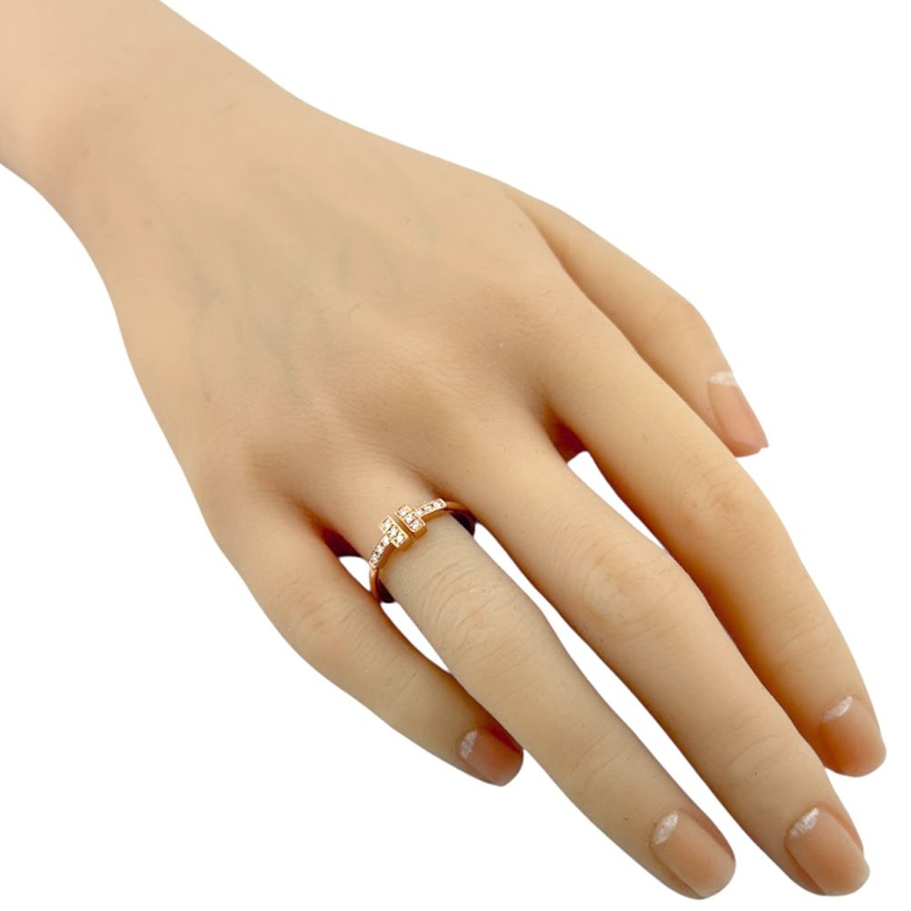 ティファニー Tワイヤー ダイヤモンド リング 指輪 12号 18金 K 18ピンクゴールド レディース TIFFANY-Co.