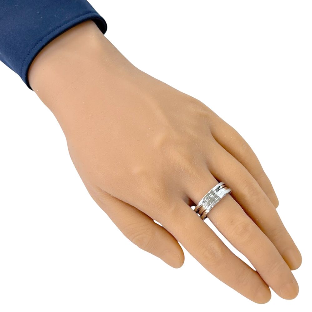 ブルガリ B-zero.1 ビーゼロワン 2バンド リング 指輪 24.0号 18金 K 18ホワイトゴールド メンズ BVLGARI