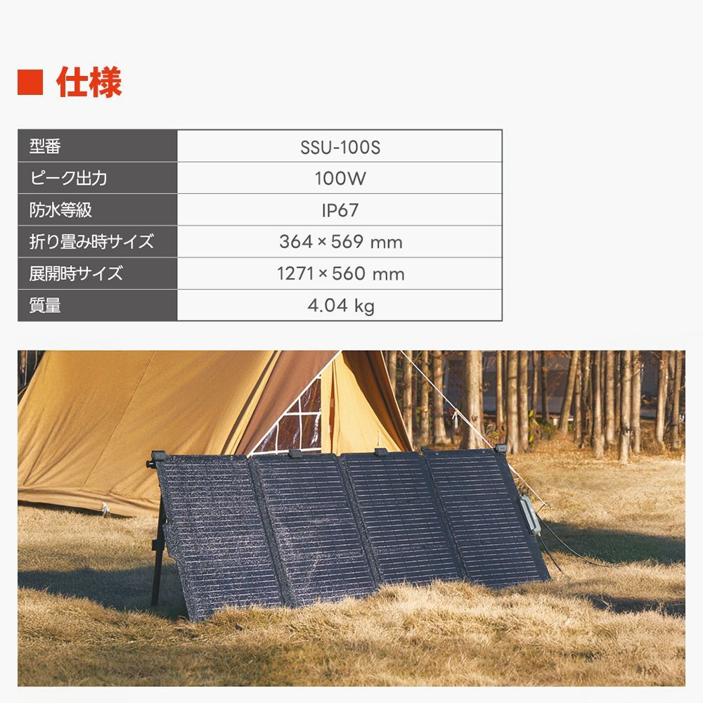 ポータブル電源 P 1800 ソーラーパネル 100 W イチネンアクセス Litheli SSU S 折りたたみ式 超薄型 コンパクト 災害対策 防災用品 防災グッズ A 1