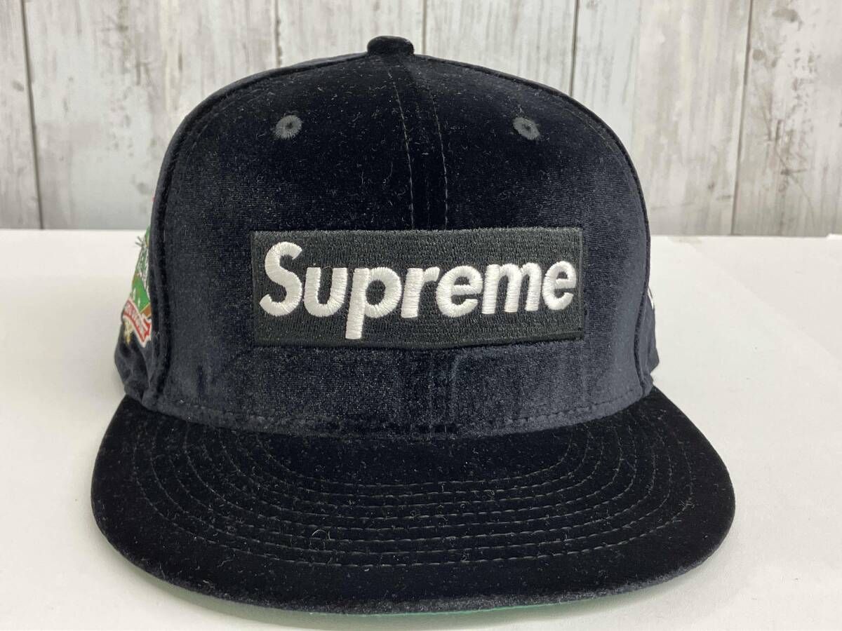 Supreme Velour Box Logo Era キャップ シュプリーム ニューエラ ボックスロゴ ベロア ブラック
