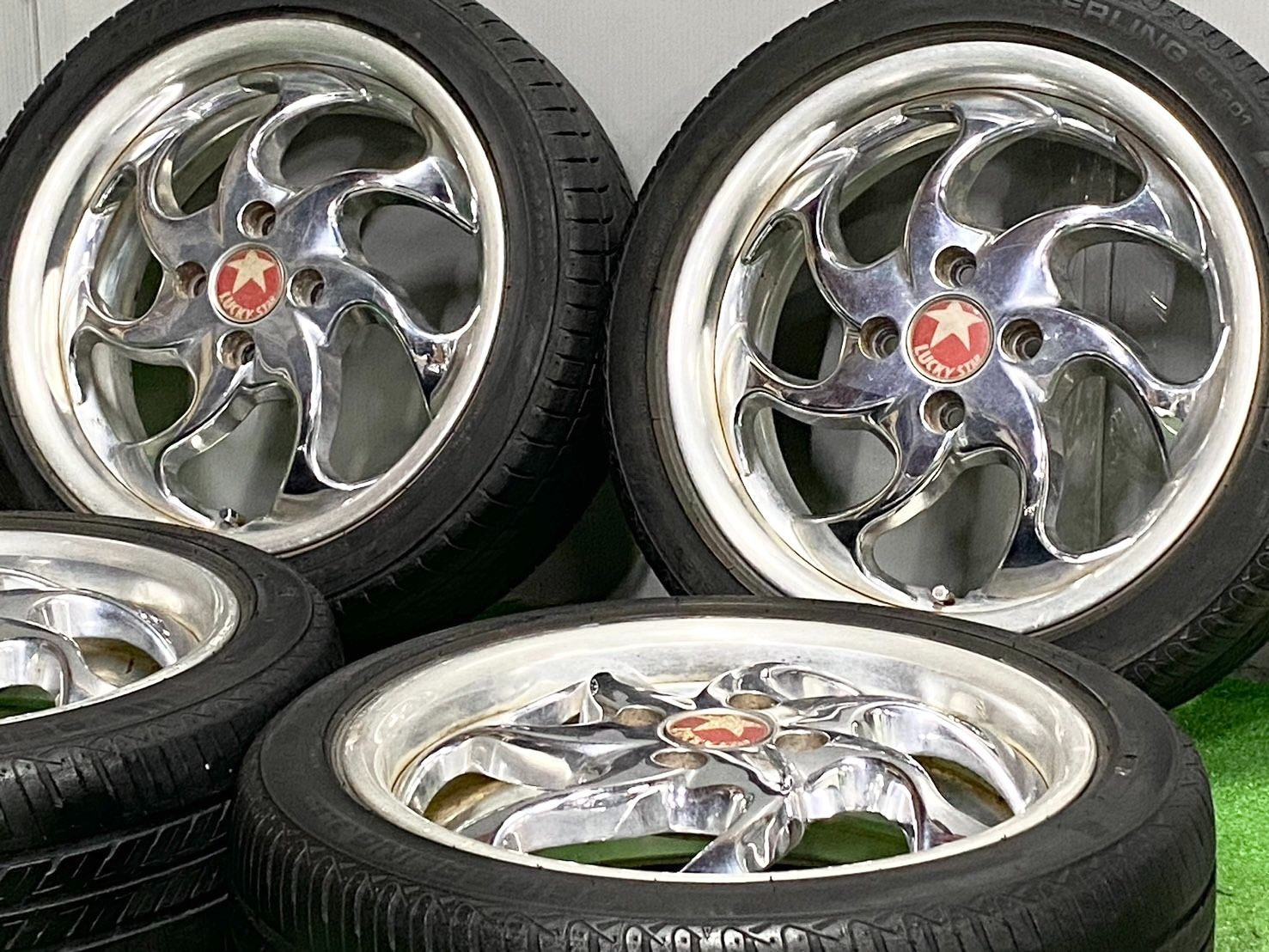 ︎ メッキ ラッキースター Tレックス 15 in 5 J 45 PCD 100 165 50 R ラジアル アルト ラパン ワゴンR ミラ ミラジーノ ムーヴ Camilo