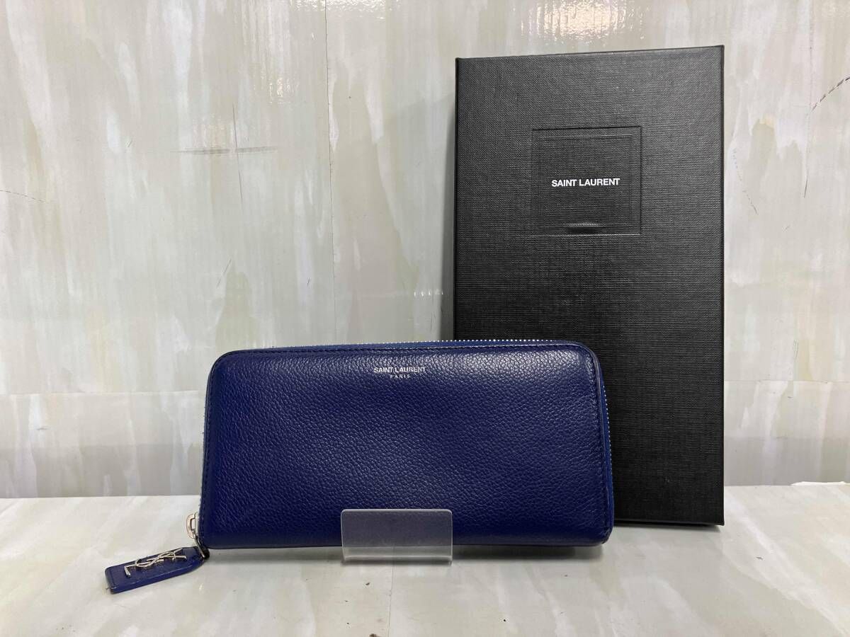 メンズ SAINT LAURENT スタッズ付き長財布 保存袋付き サンローラン