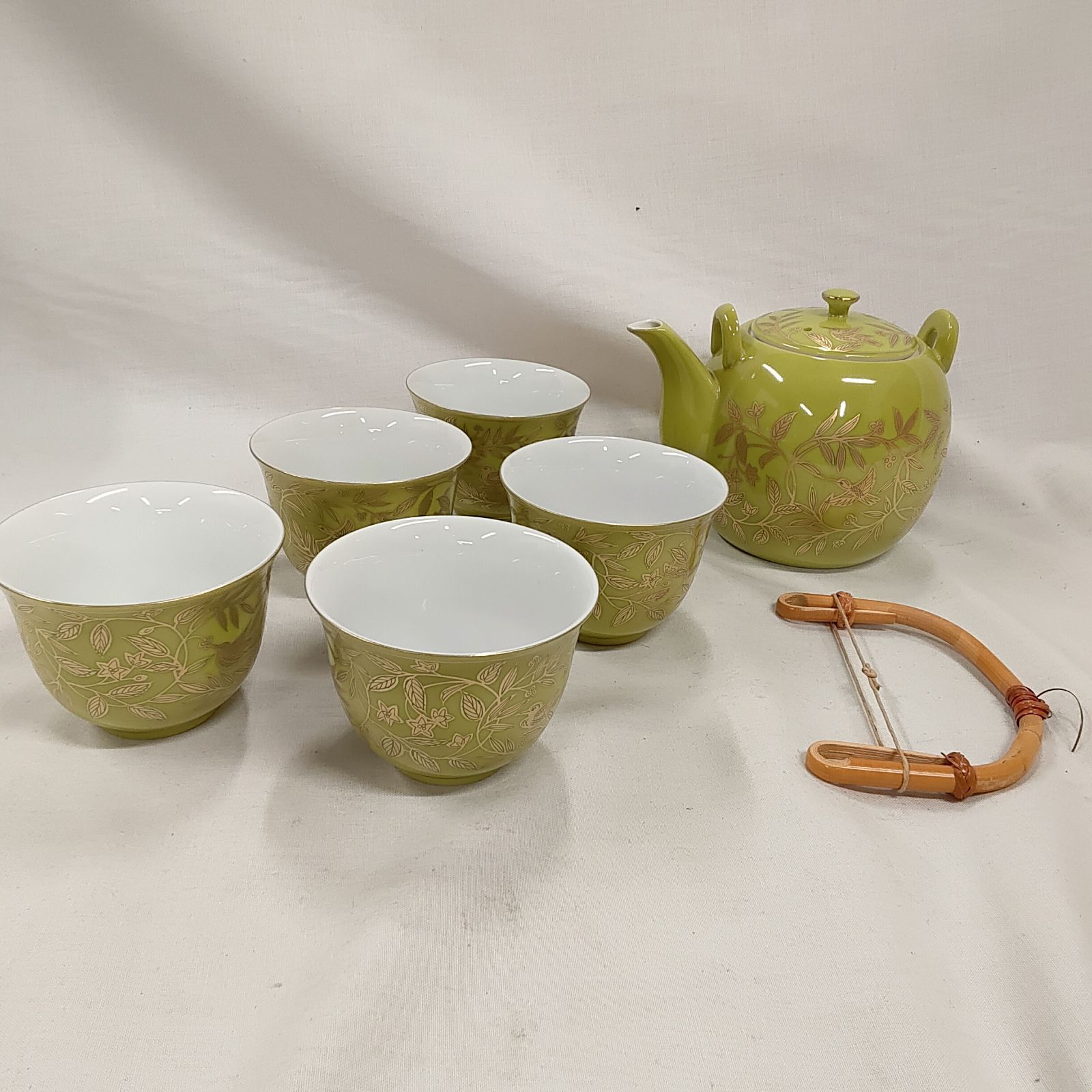 たち吉 萌葱金彩 茶器セット Q 746