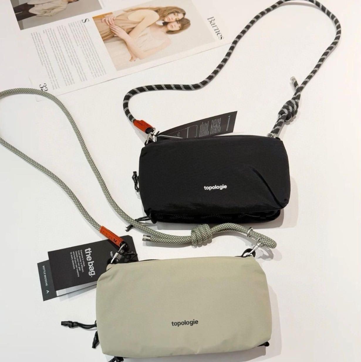 Topologieトポロジー ストラップ付き ショルダーバッグ Black 新品未