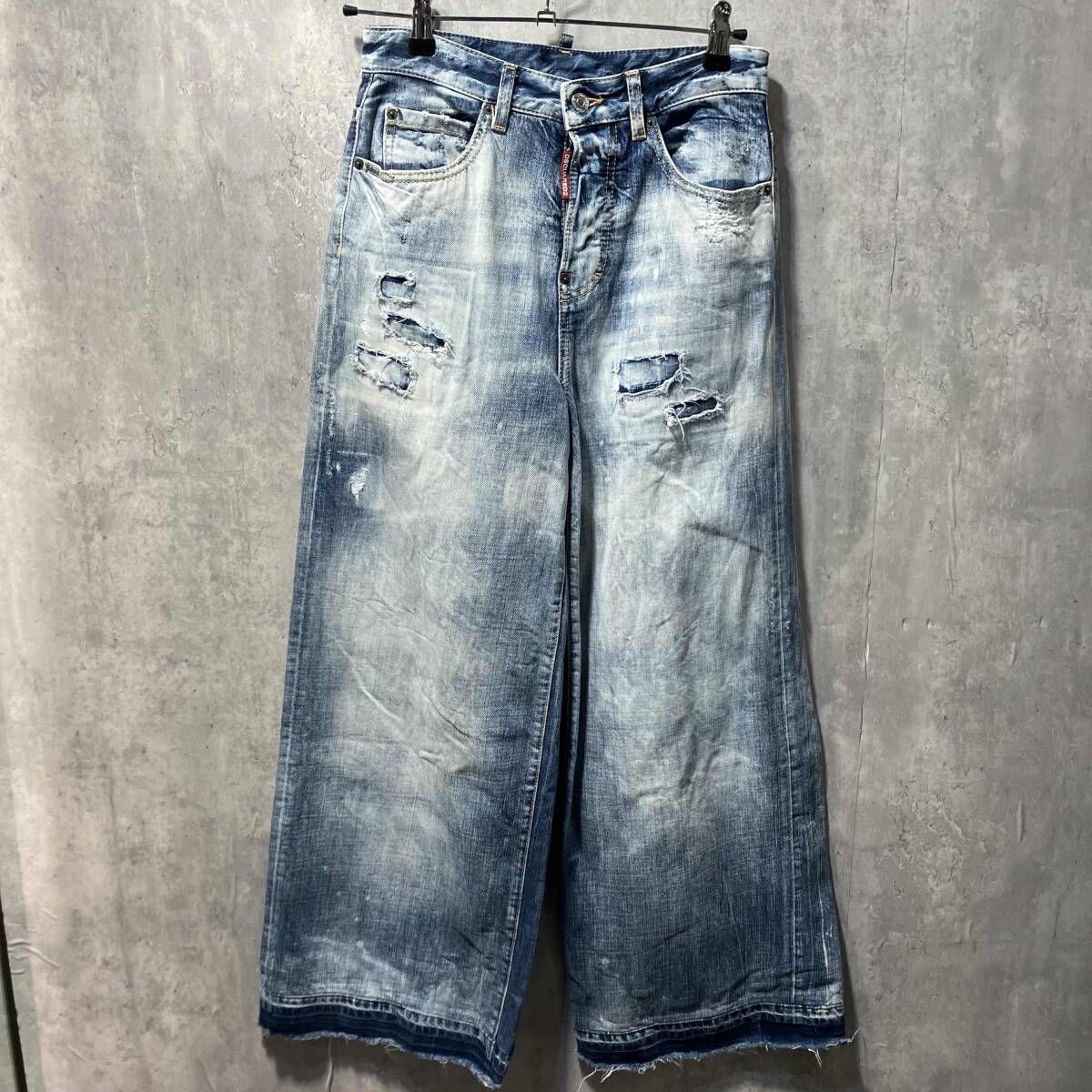 DSQUARED2 damage denim pants ダメージ加工ワイドデニム サイズ34
