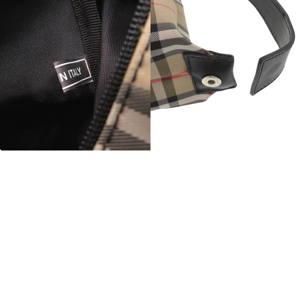 美品 バーバリー ノバチェック ナイロン レザー アクセサリーポーチ