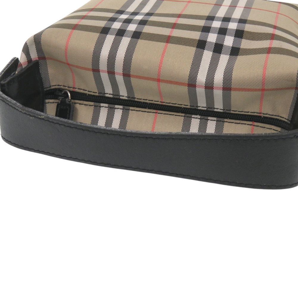 美品 バーバリー ノバチェック ナイロン レザー アクセサリーポーチ