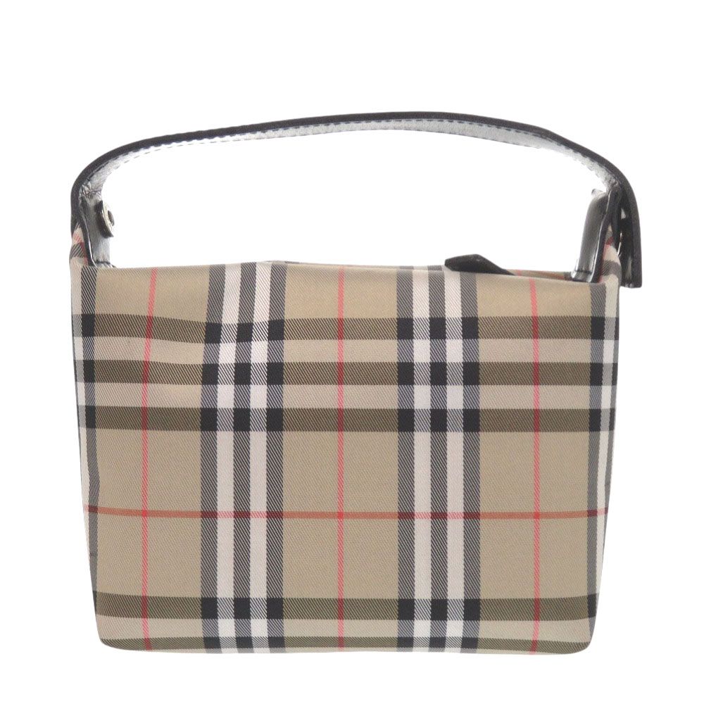 美品 バーバリー ノバチェック ナイロン レザー アクセサリーポーチ