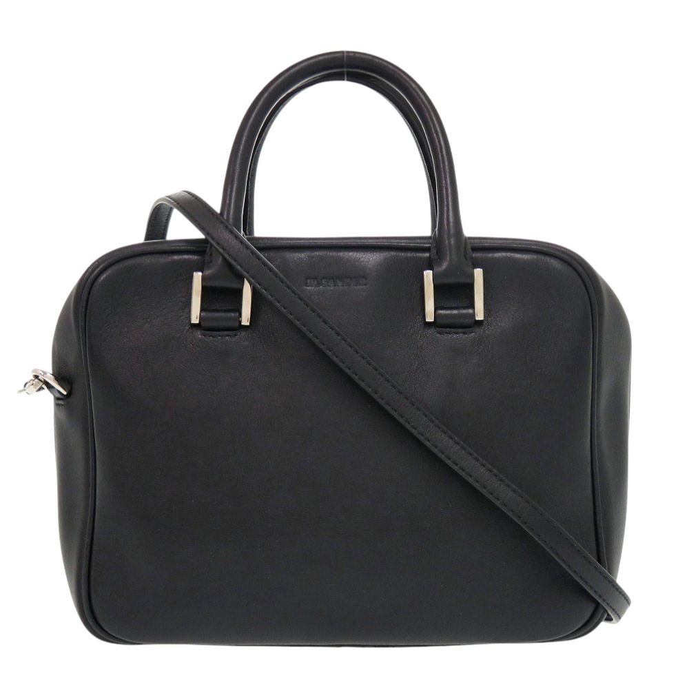 ジルサンダー レザー ブラック ハンドバッグ 2 way ショルダーバッグ 黒 0283 JIL SANDER