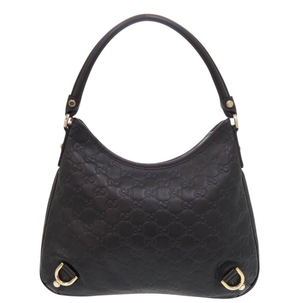 グッチ アビー グッチシマ 13078 ワンショルダーバッグ レザー ブラック ハンドバッグ 黒 0282 GUCCI