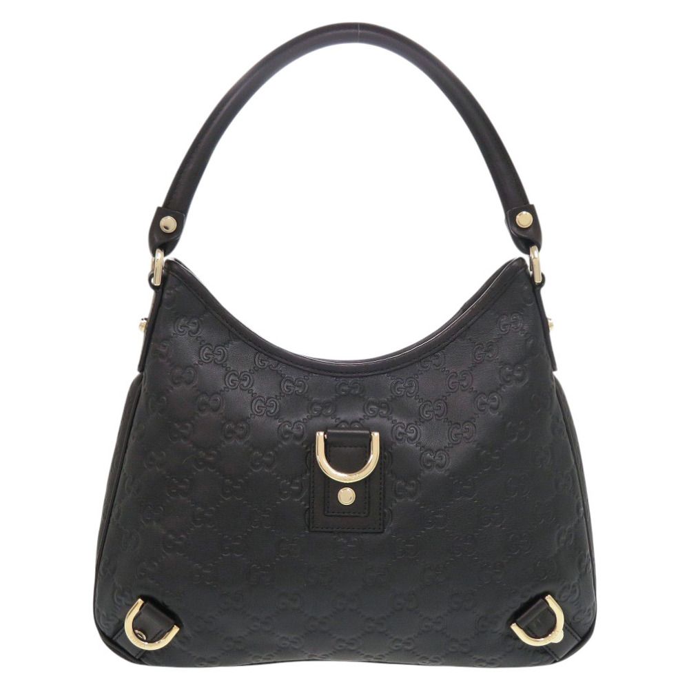 グッチ アビー グッチシマ 13078 ワンショルダーバッグ レザー ブラック ハンドバッグ 黒 0282 GUCCI