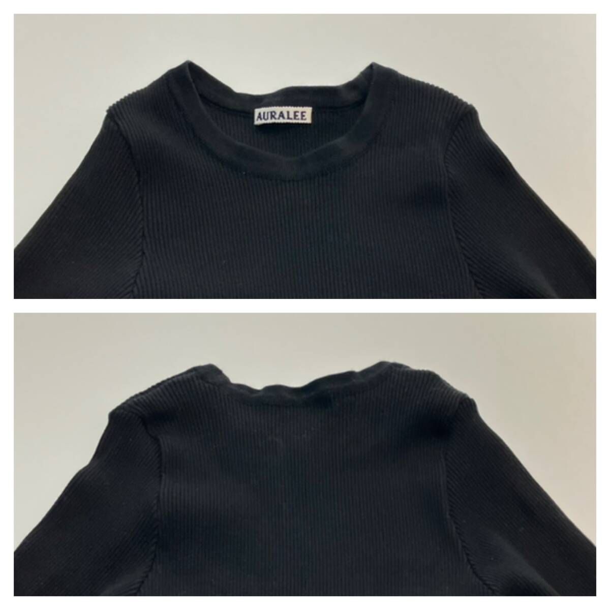  AURALEE オーラリー 半袖 リブニット サイズ0 ブラック 夏 その他 小物