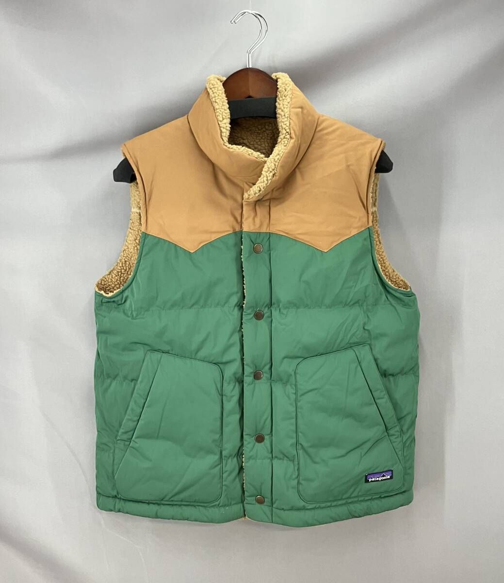 Patagonia パタゴニア ダウンベスト フリース リバーシブル サイズM ブラウン グリーン 冬