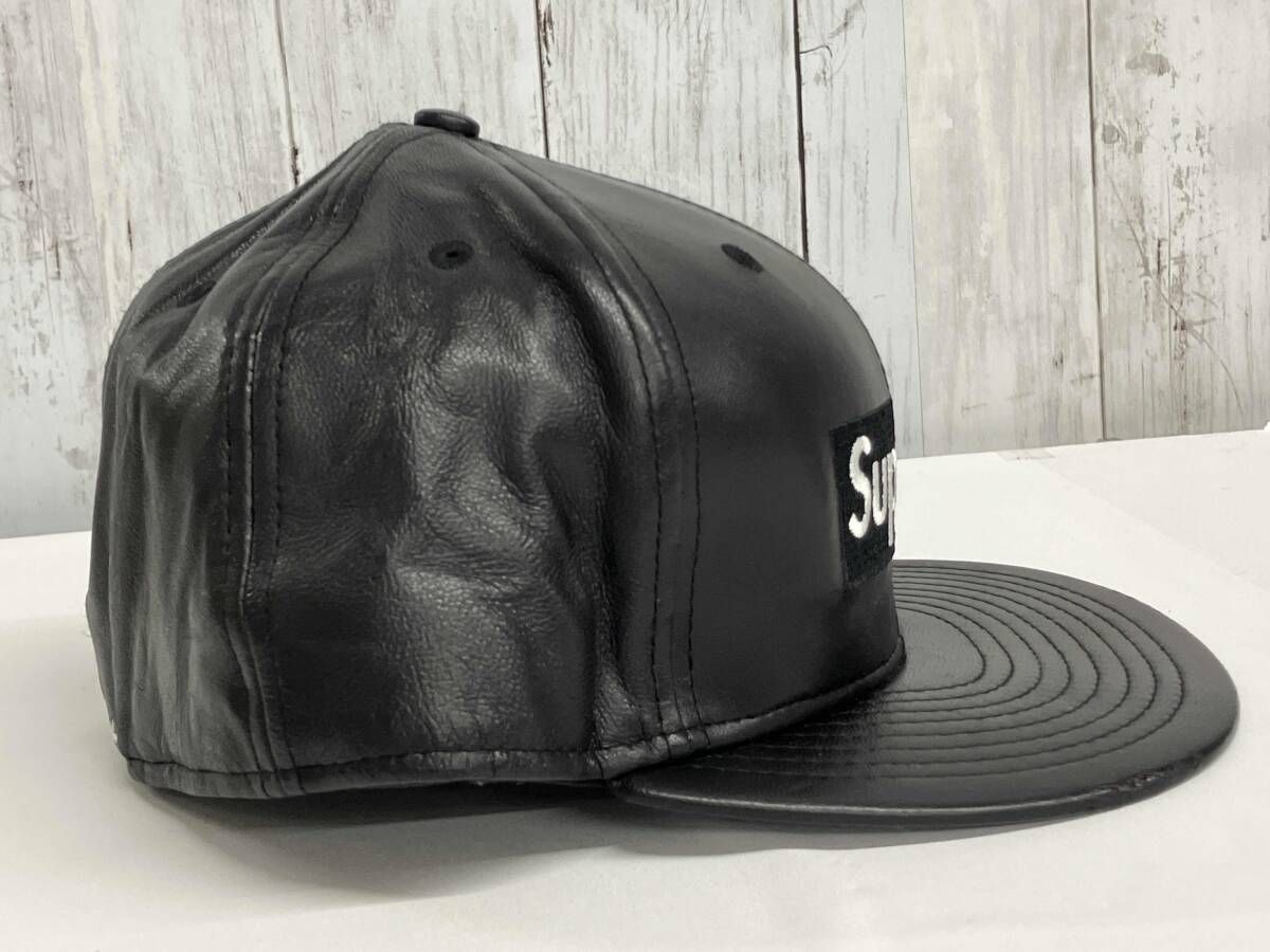 Supreme × Era Leather Earflap Box Logo キャップ シュプリーム ニューエラ ボックスロゴ レザー ブラック