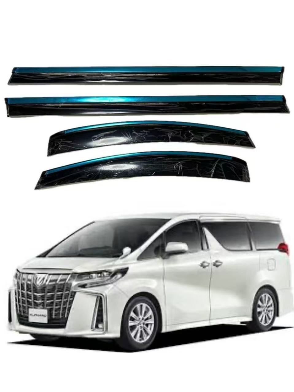 アルファード ヴェルファイア 30系ドアバイザー サイドバイザー サンバイザー スモークバイザー 鏡面 ステンレスモール