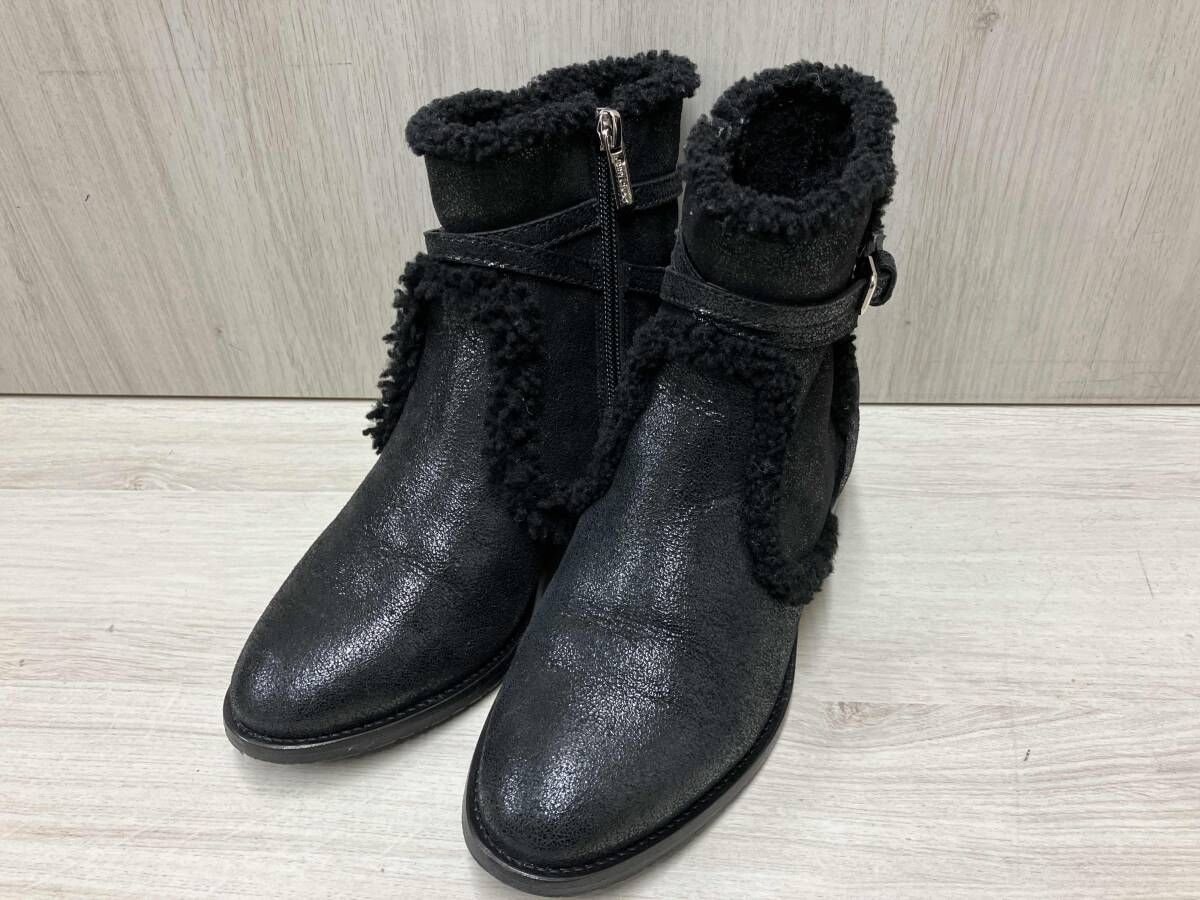 Jimmy Choo/ジミーチュウ BARRA ボア ブーツ ブラック/42 / Jimmy Choo Noor 45MM Block-Heel Leather Boots | Saks Fifth Avenue