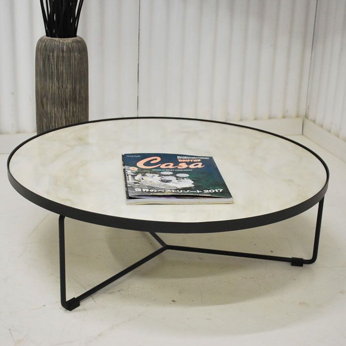 アウトレット 現品限り 一部 大 ラグジュアリーモダン リビングコーヒーテーブル 80 丸 円形 ホワイト 白 230720 モンロー28