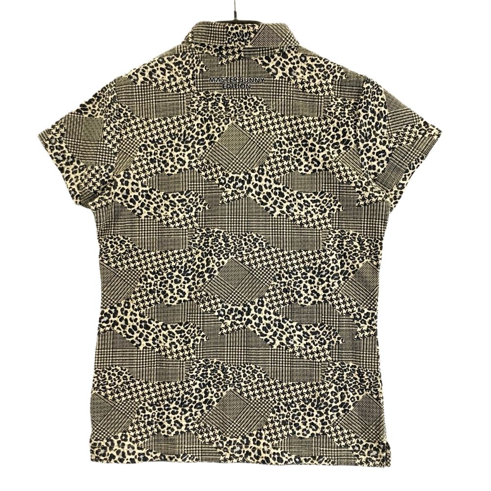 サイズ 0 MASTER BUNNY EDITION マスターバニーエディション 半袖ポロシャツ 総柄 ベージュ系 ゴルフウェア レディース ストスト