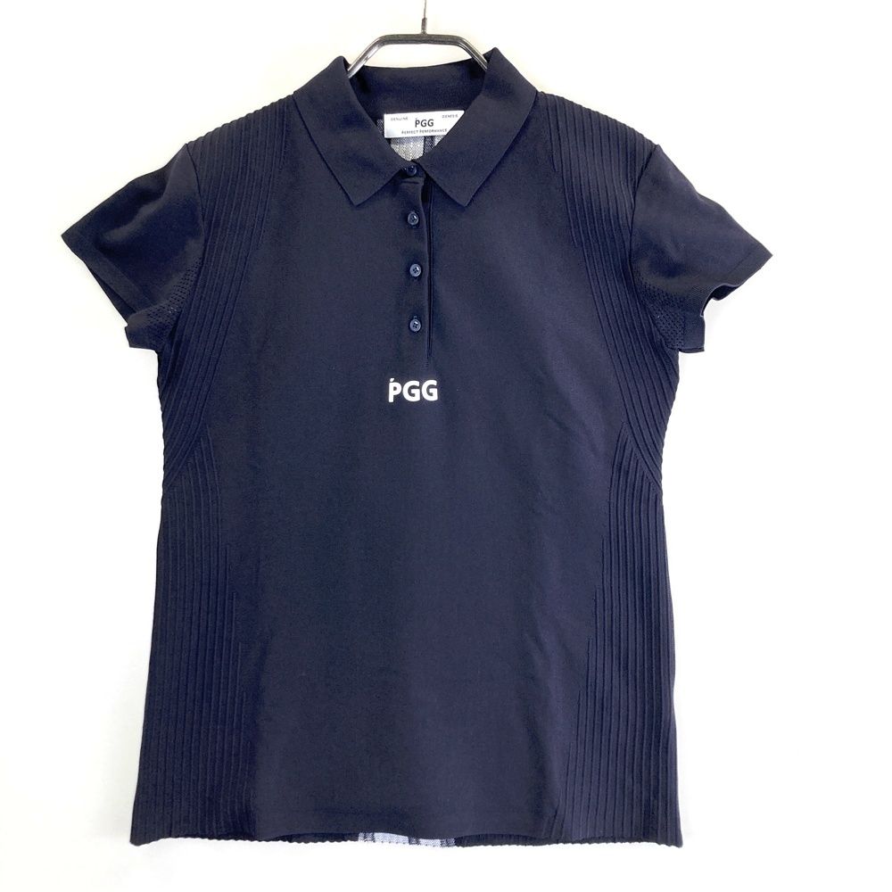サイズ 1 PGG PEARLY GATES パーリーゲイツ モデル 半袖ポロシャツ ネイビー系 ゴルフウェア レディース ストスト