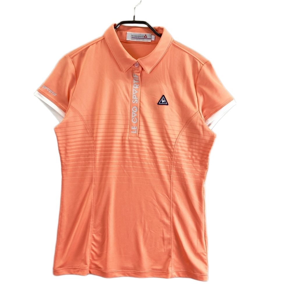 ゴルフ PXG レディース トップス 半袖 ポロシャツ シャツ（オレンジ） サイズ：L LE COQ GOLF ルコックゴルフ ハーフジップ 半袖ポロシャツ