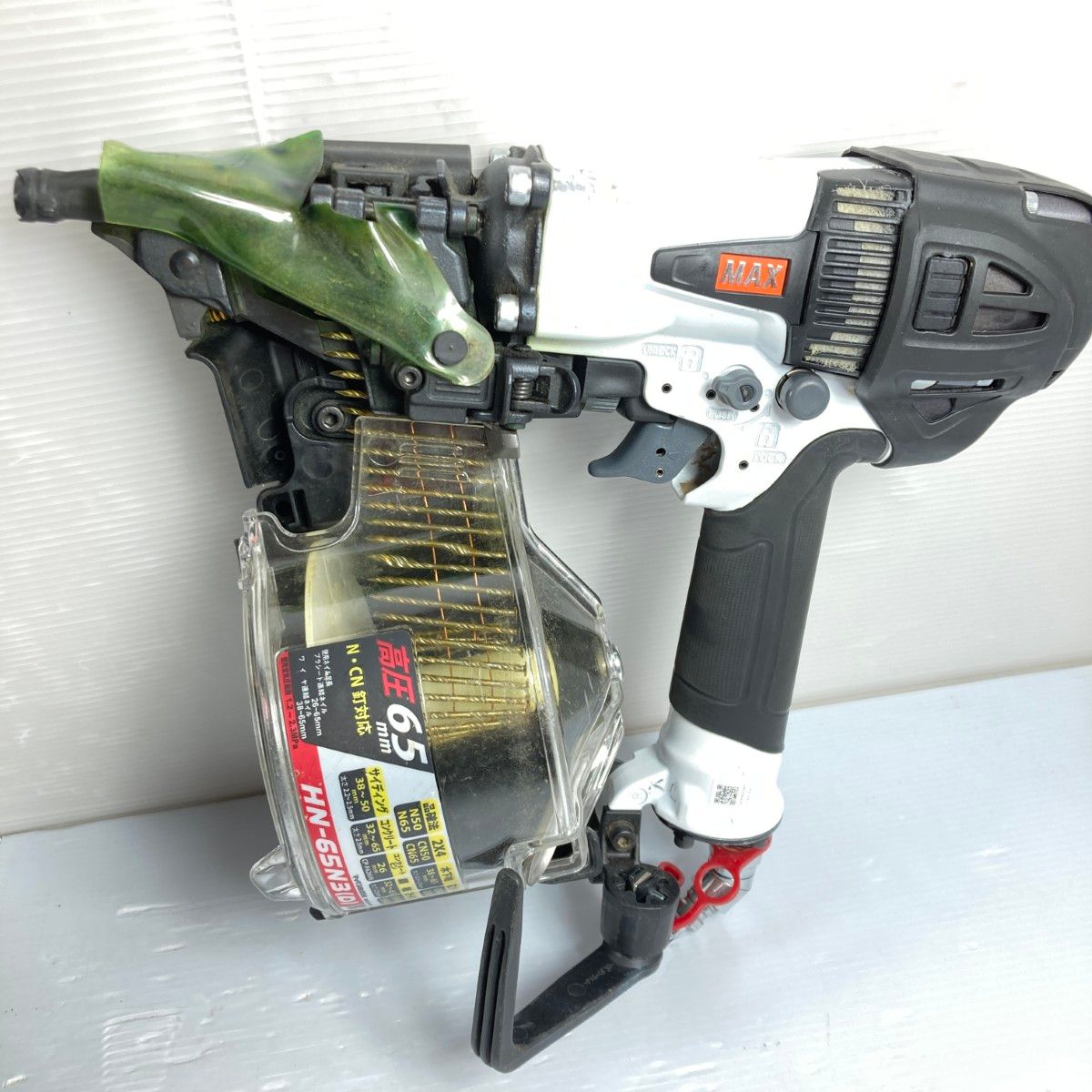 MAX マックス 65 mm 高圧エア釘打ち機 スーパーネイラ ケース付 HN-65 N 3 D ホワイト