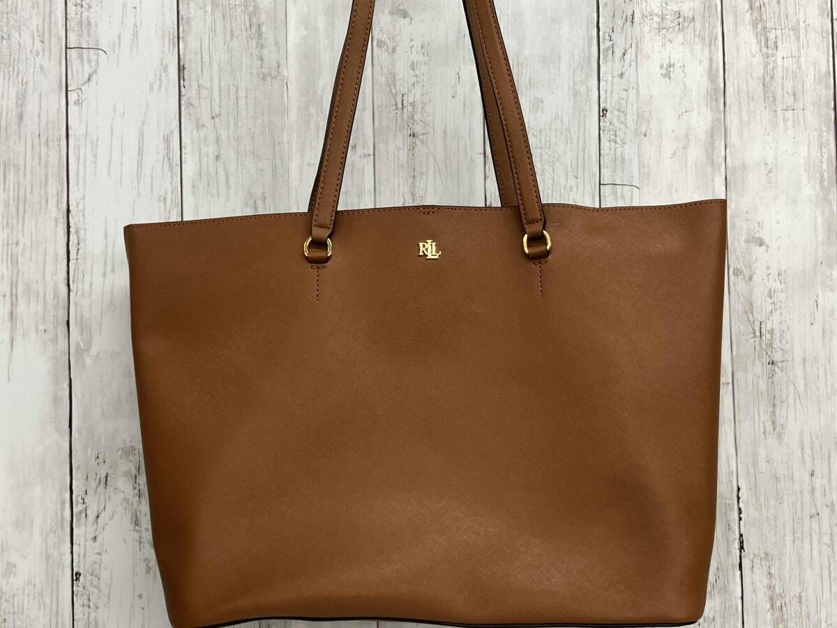 LAUREN RALPH トートバッグ ローレンラルフローレン レザー ブラウン