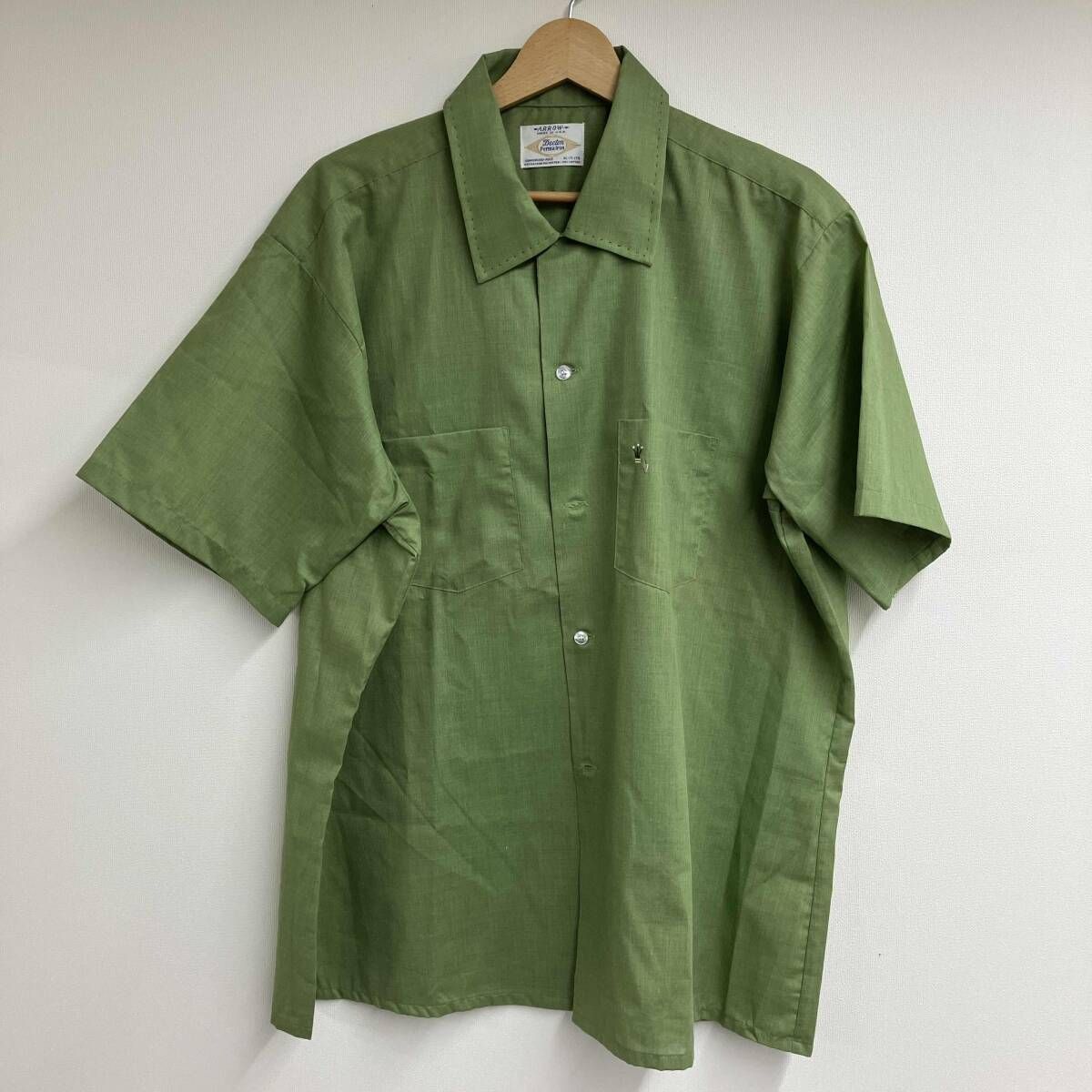 グリーン ARROW 半袖シャツ 70 s Vintage オープン シャツ