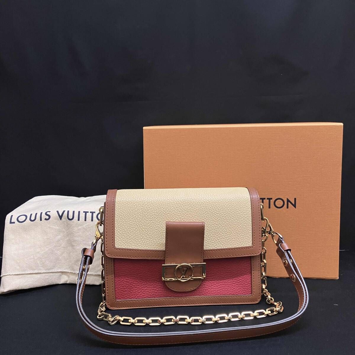 LOUIS VUITTON ルイヴィトン GI 0149 ドーフィーヌMM トート ハンド M 53830 イエロー レッド