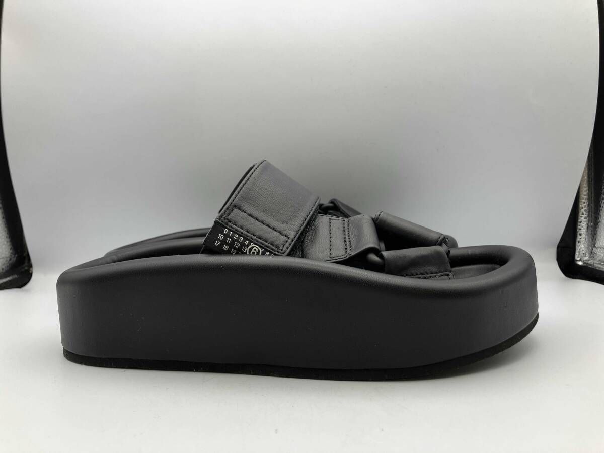 MM 6 sandal プラットフォームウェビングスリッポンサンダル サイズ36 ブラック エムエムシックス