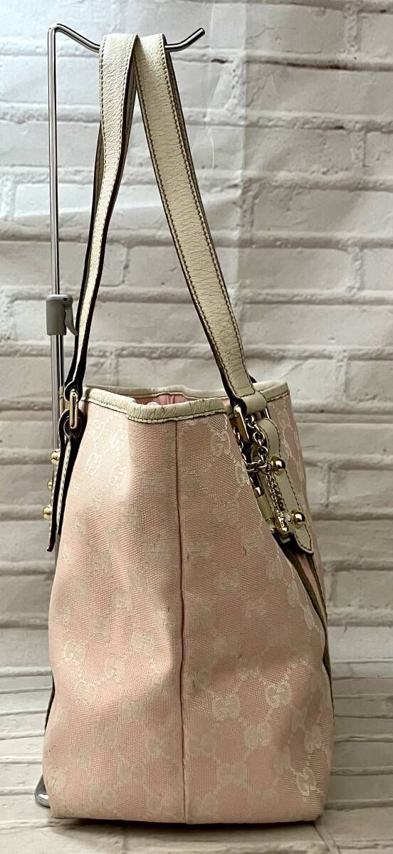  AI鑑定済 GUCCI グッチ トートバッグ GGキャンバス シェリ-ライン 137396 467891 ピンク イタリア製 その他 バッグ