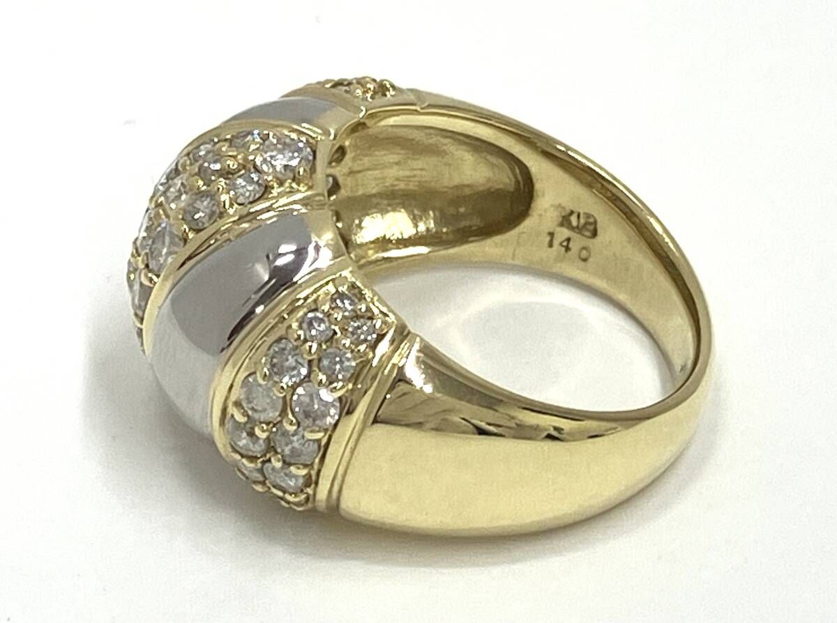 Pt 900 K 18 750 ダイヤ1.40 ct リング 指輪 11.1 g 11.5